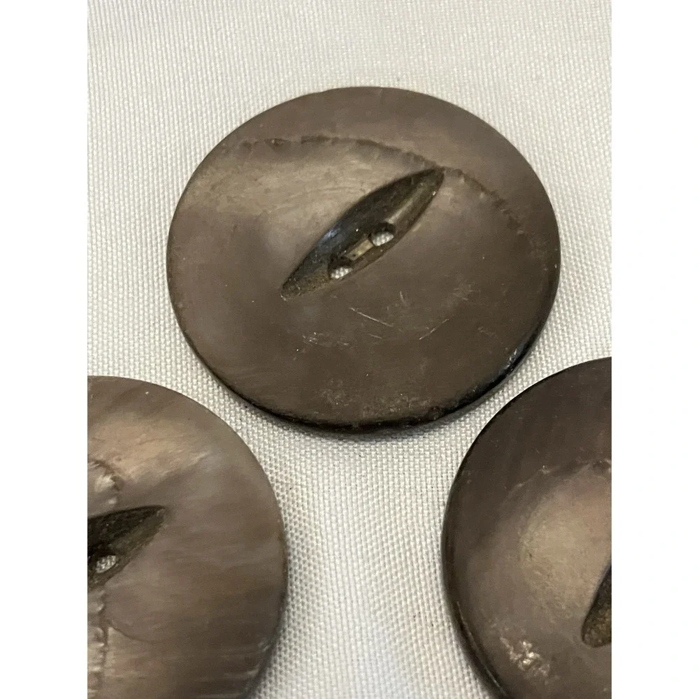 3 Vintage Marbled Swirl Gray Cat Eye Celluloid Buttons Fish Eye Jacket Coat